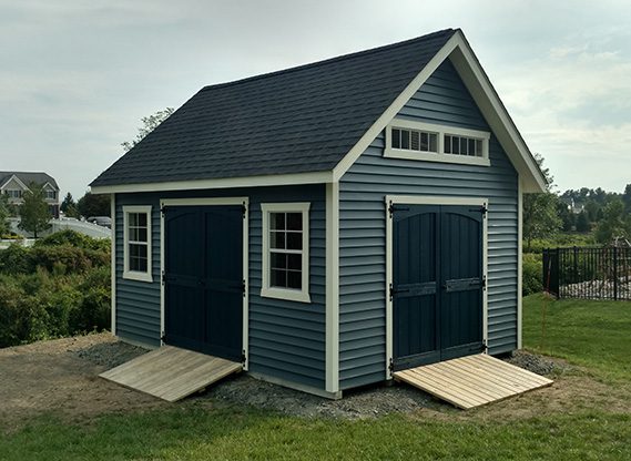 custom shed with ramps