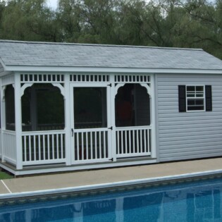 10x20 Vinyl, 10x12 screened porch, 10x8 shed area, gray decking 10x20 Vinyl, 10x12 screened porch, 10x8 shed area, gray decking
