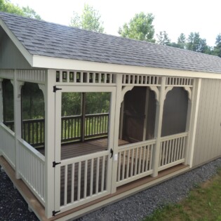 10x24 SmartSide pool house with tan vinyl screened porch, composite deck 10x24 SmartSide pool house with tan vinyl screened porch, composite deck