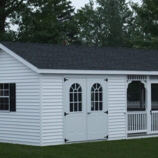 12 x 24 Pool house, 12 x 12 screened porch and 12 x 12 storage area with 11 lite double doors.