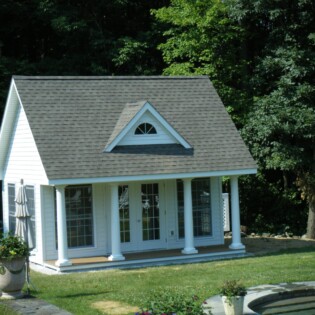 Side view of Bernies Pool house. Build on site's can be made to any size you wish.